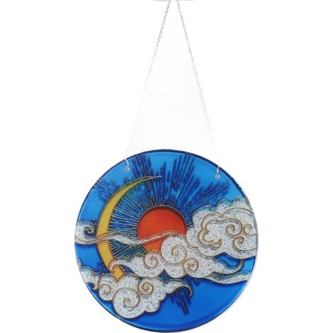 Décoration Murale Acrylique Colorée : Forme Soleil, Lune et Nuages pour Fenêtre (1/5)