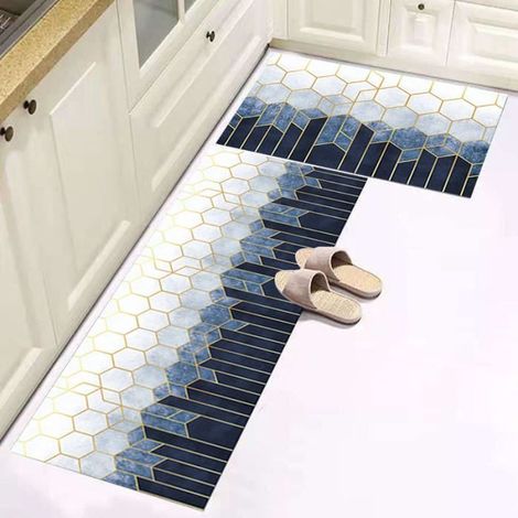 GOGLOVING Tapis de cuisine Tapis de sol antidérapant de style européen - style G - combinaison en deux pièces (1/4)