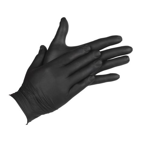 Guantes Nitrilo sin polvo color negro ambidiestro - Caja de 100 unidades XL (1/2)