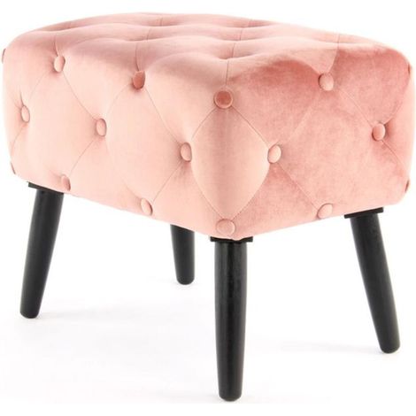 Tabouret en Velours "Piano" 60cm Rose (1/3)