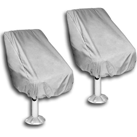 Funda para asiento de barco de 2 piezas，56 x 61 x 64 cm，fabricada en tela Oxford，resistente a la intemperie，impermeable，con cordón ajustable (1/5)
