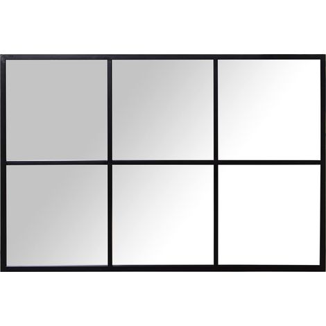 Miroir fenêtre Murale en métal Noir 80 x 2 x 120 cm (1/4)