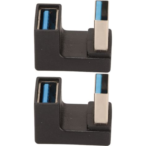 Excelente transferencia de datos, conectar y usar, el adaptador USB 3.0 macho a hembra en ángulo recto garantiza una instalación más limpia y ahorra espacio (paquete de 2).