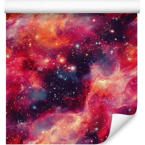 Aquarell-Galaxy-Tapete in Rosa und Lila für Wohn- und Schlafzimmer, 50 x 1000 cm (1/5)