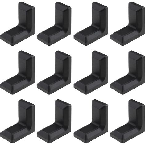 50 pièces Support d angle Remplacement Support d angle en Acier en Forme de L avec Couvercle en Plastique ABS Renfort d angle de Meubles pour Lits (1/4)