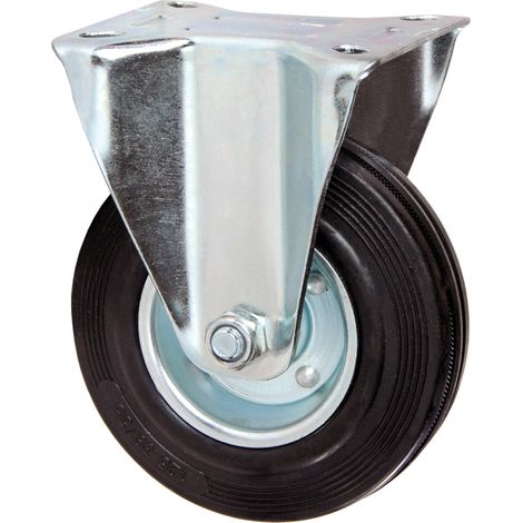 RUOTA IN GOMMA CON PIASTRA FISSA Ã 200mm - MAURER carrello cuscinetto 180 kg