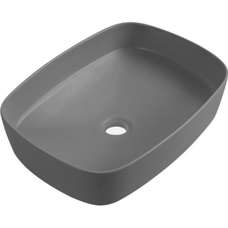 Ceramia PixL 49,5 x 37 x 13,5 cm lavabo sobre encimera Infinitio, sin rebosadero, gris mate (CEPX4937GRM) (1/5)