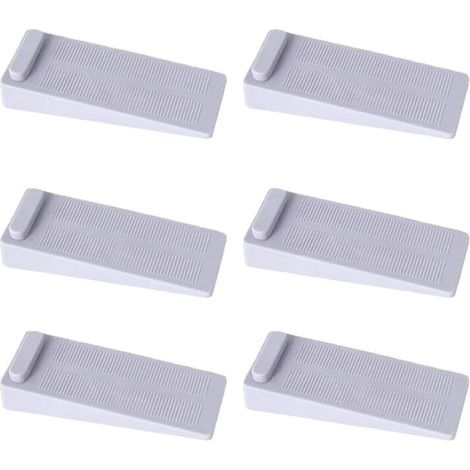Lot 6 Cales Porte Caoutchouc Antiderapants Hauteur Reglable Gris (1/4)