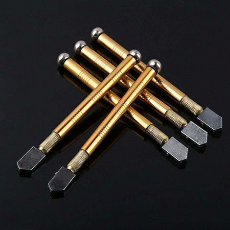 Lot de 5 outils de coupe pour verre, couteau professionnel avec manche en plastique pour couper le verre épais et le carrelage (1/5)