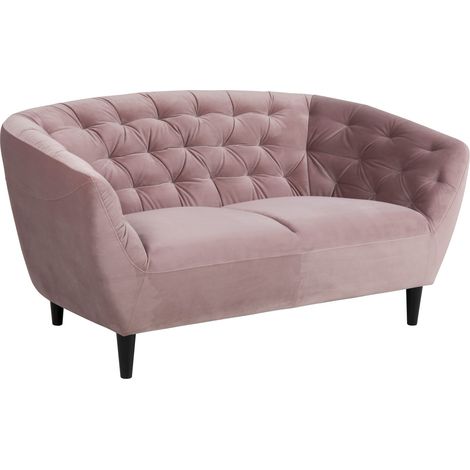 Sofá chesterfield Norsica 260, Rosa Dusty, 150x84x78cm, Tapiz, Patas: Madera, Parcialmente montado