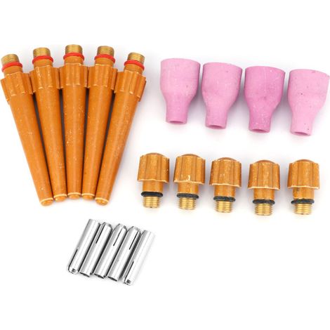 20 consumibles para la antorcha de soldadura TIG QQ300: boquilla cerámica, abrazadera, tapa trasera larga y corta, accesorio de soldadura TIG QQ300