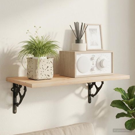 vidaXL Soportes para estanterías de pared 12 uds. Negro 10 x 10 x 3 cm (1/5)