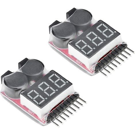 Tester per batterie Lipo RC 1-8s con allarme di bassa tensione e indicatore LED per batterie Lipo Life LiMn agli ioni di litio (2 pezzi) (1/5)
