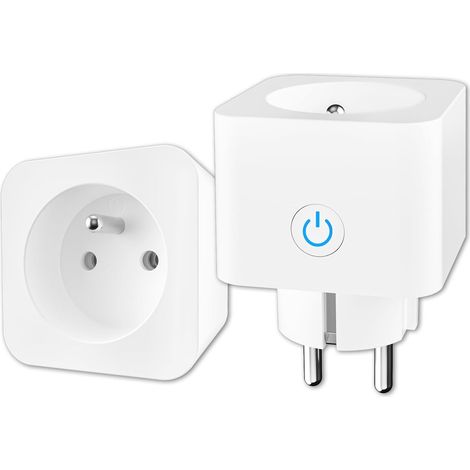 Prise Connectée WiFi (FR) 16A 3680W Mesure de Consommation Électrique Prise Intelligente compatible avec Google Home, Contrôle, Horaires/Minuterie (1/5)