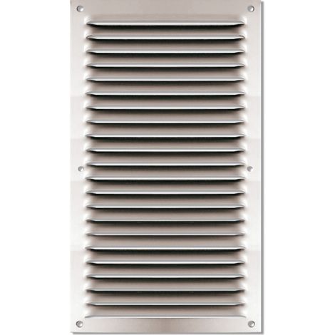 Grille métallique à persiennes alu Anodisé sans moustiquaire 100x200mm - AUTOGYRE - 412010