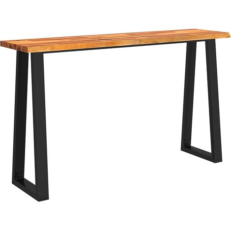 Table console，Table d'appoint，Bout de canapé，Meuble d'entrée à live edge 140x40x80 cm bois d'acacia solide
