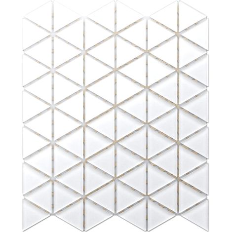 Mosaico in vetro su rete per bagno e cucina 26.3 cm x 30.3 cm - White River (1/5)