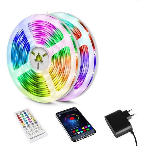 Bande LED - - 5050 RGB - 20M - Télécommande 40 Touches - Multicolore (1/4)