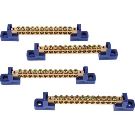 Barre Omnibus Cuivre 4 Pièces Bornes 12 Trous en Cuivre et Plastique pour Bloc Terminal de Navigation et Connexions de Mise à la Terre (1/5)