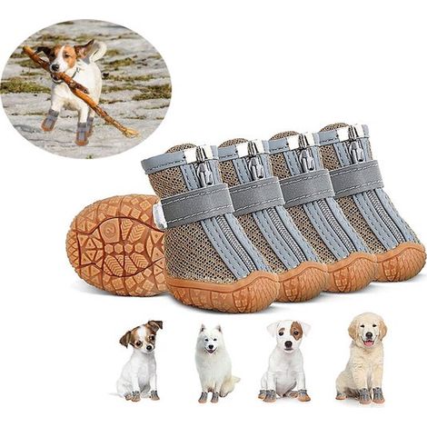 Hundeschuhe – rutschfeste Hundestiefel – Pfotenschutz – Hundepfotenschoner – 4 Stück – Innenbreite 3,8 cm
