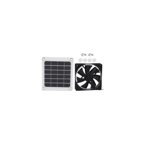 Ventilateur de Panneau Solaire, 6V 10W IP65 étanche Extérieur Panneau d'alimentation Solaire Ventilateur D'extraction USB Charge pour Poulailler à Effet de Serre