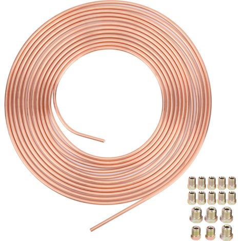 Tuyau de frein cuivre-nickel 3/16po OD 25ft, kit de tube en bobine avec raccord, flexibilité parfaite (1/5)