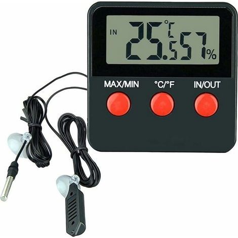 Digitales Thermometer/Hygrometer für Reptilien mit LCD-Temperatur- und Feuchtigkeitsanzeige für Terrarien, Haustier-Inkubatoren (1/5)