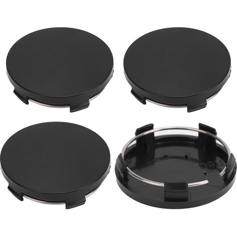 4 Stück 60 mm Felgenfliesen mit Eisenring, elegante universelle Reifenkantenabdeckung für Fahrzeuge, schwarz.