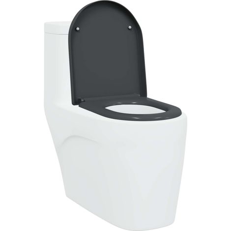 vidaXL Asiento de WC Antracita 49 x 36 x 4 cm Duroplast (1/2)