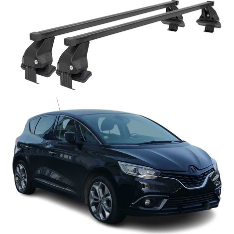 OMAC Dachträger Querträger Stahl für Renault Scenic IV 2016-2022 – Abschließbar – City-Crash-getestet – DIN 75302:2019 – ISO/PAS 11154:2006 – Max. 50 kg Schwarz (1/5)