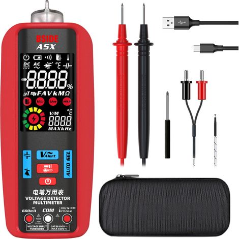 Irovami Multimètre professionnel – Tension/courant/résistance – Idéal pour électricien, atelier, test (1/5)