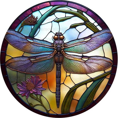 Pendentif Vitrail Peint - Panneau Murale Suncatcher 20 x 20 cm - Décoration Fenêtre Intérieure Jardin Salle de Bain Salon - 1 Pièce (1/5)