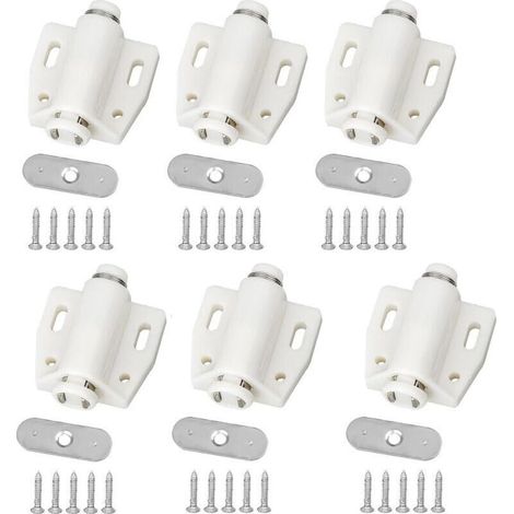 Push to Open Aimant Poussoir,6 PCS Porte Placard Loquet Magnetique Loquet de Porte Magnétique pour Cuisine Salle de Bain Armoire Placard Fermetures Armoire (1/5)