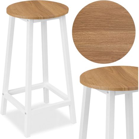 Taburete industrial moderno de roble blanco Flint