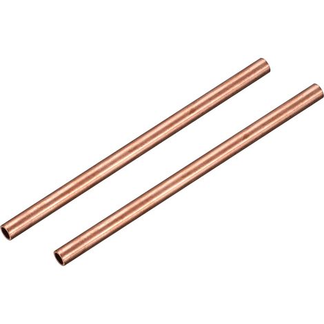 Copper Tube, 8mm OD 1mm Wall Thickness 150mm Length Round Pipe Tube for Industry, DIY Projects 2 Pcs (1/5)