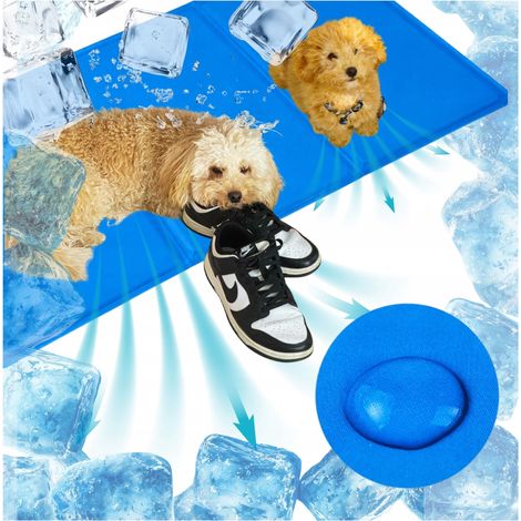 Alfombrilla refrescante gruesa para perros de 90x50 cm de largo con efecto refrescante y gel XXL. (1/5)