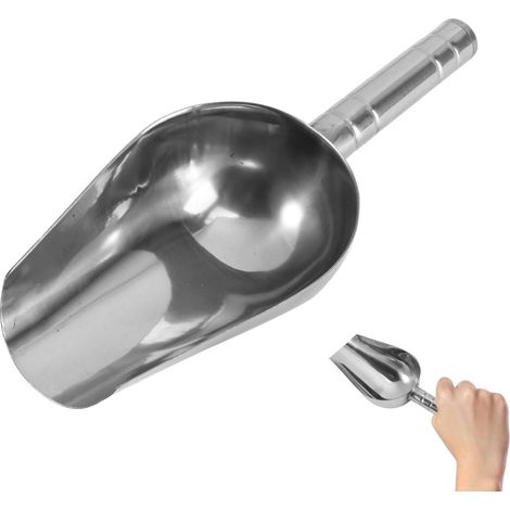Pelle pour nourriture pour animaux de compagnie, 1 tasse, cuillère doseuse, peigne pour chien, spatule en acier inoxydable pour animal de compagnie, pelle à nourriture en acier (1/5)