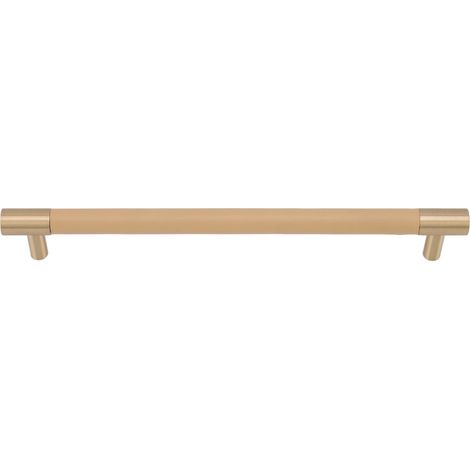 Schranktürgriff, Lochabstand 224 mm, Leder, Messing, leicht, luxuriöser Stangengriff für Kleiderschrankschubladen, Beige (1/5)