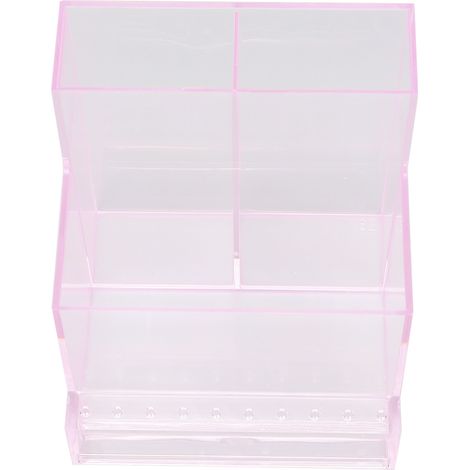 Boîte de rangement pour ponceuse à ongles, boîte de rangement en acrylique pour outils de manucure, support de rangement pour nail art rose (1/5)