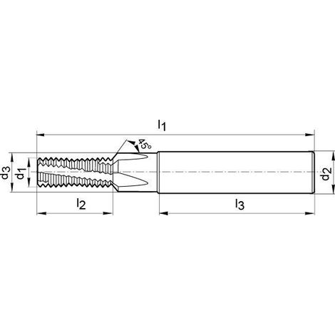 Fraise à fileter TMCSP VHM TiCN queue HA 1.5xD arrosage intérieur M16 GÜHRING (1/5)