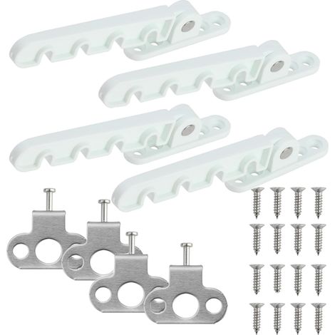 Lot 4 crochets limiteur fenetre acier inoxydable blanc 4 positions ajustables (1/5)