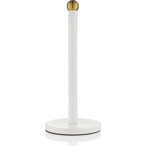 SWAN SWKA17521WHTN Porte-papier de Cuisine, Acier Inoxydable, Stable, Design Élégante Blanc (1/5)