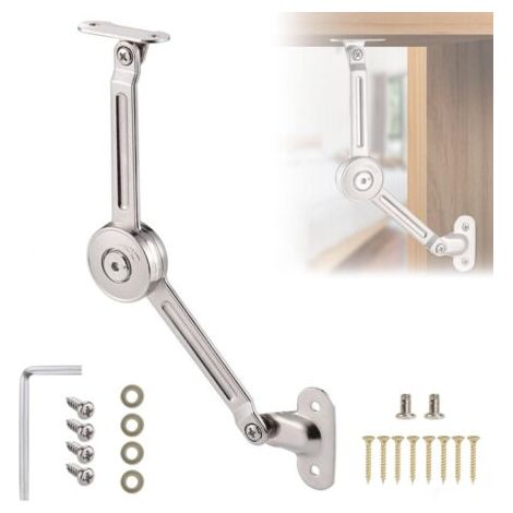 LaBlanc - 1 Pièces Ascenseur réglable d'alliage de Zinc, avec Vis et Clé Allen, Nickel Satiné，charnière de support, pour porte de placard, boîtes de rangement en bois, cuisine, meuble, porte
