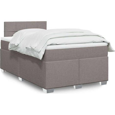 vidaXL Sommier à lattes de lit avec matelas taupe 120x190 cm tissu (1/5)