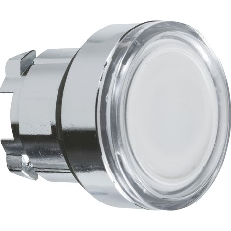 Harmony XB4 tête bouton poussoir lumineux BA9s diam. 22 blanc SCHNEIDER ZB4BW31 (1/4)