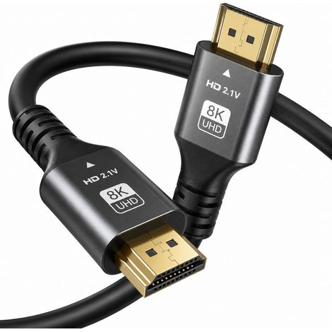 Câble HDMI 8K @ 60 Hz 4K @ 120 Hz 2K @ 240 Hz HDMI 2.1, compatible avec PS5/PS4 Xbox Series X/S TV moniteur, projecteur PC Blu-ray 1 m (1/5)