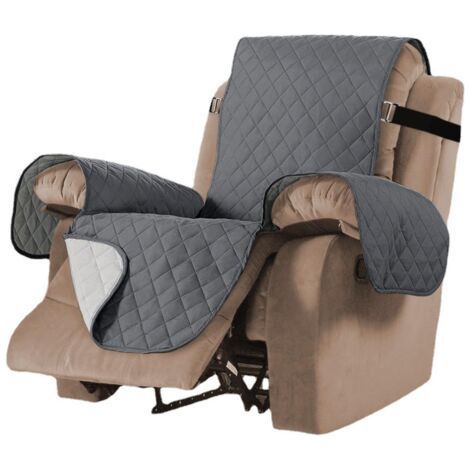 Waterproof Recliner Chair Covers for Armchairs Recliner Chair Cover Quilted Relaxer Armchair Cover 1 Seater Sofa Anti-Slip for Pets（gray－21inch） (1/5)