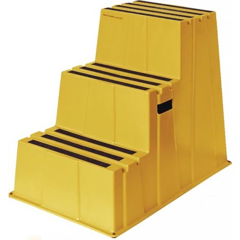 Gradino per carichi pesanti, gradini 3, piattaforma-H.730mm, giallo sferico