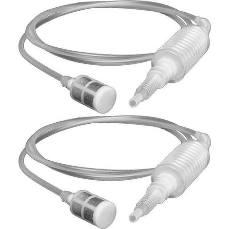 Lot de 2 tubes de transfert d'huile, pompes à siphon, tuyau de transfert d'essence et d'eau avec filtre.-190.00X2.50X2.50CM-White