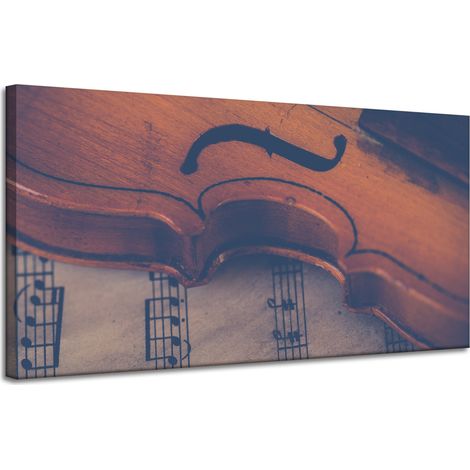 Lienzo impreso con diseño de violín y violín, 120x60 pulgadas.
